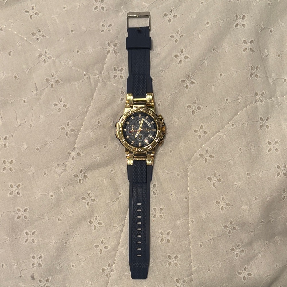 Gold and Blue Men's Watch